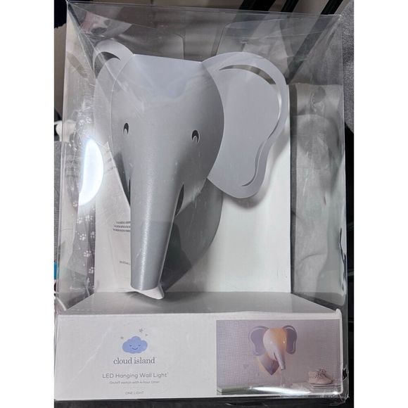Cloud Island Elephant Hanging LED Wall Light Decor Nursery Baby Infant - Picture 2 of 5